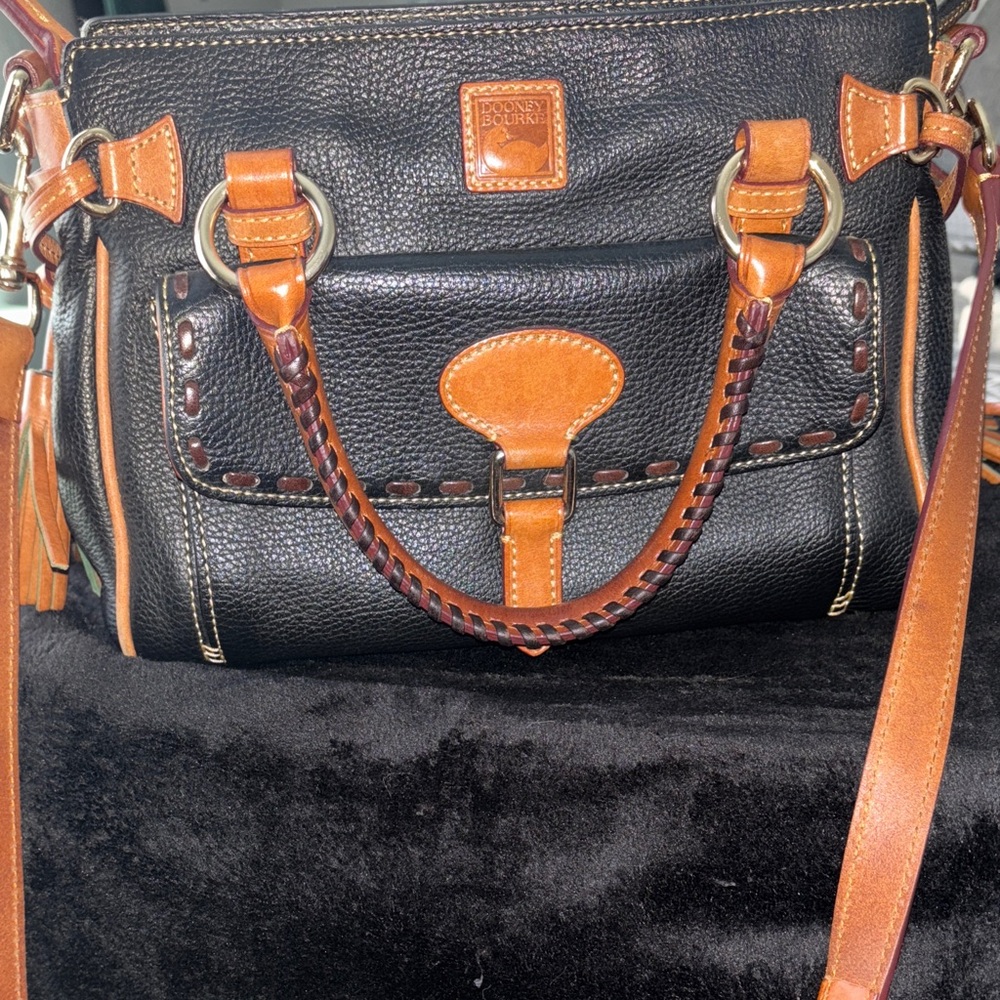 Dooney & Bourke Black and Brown Crossbody Bag